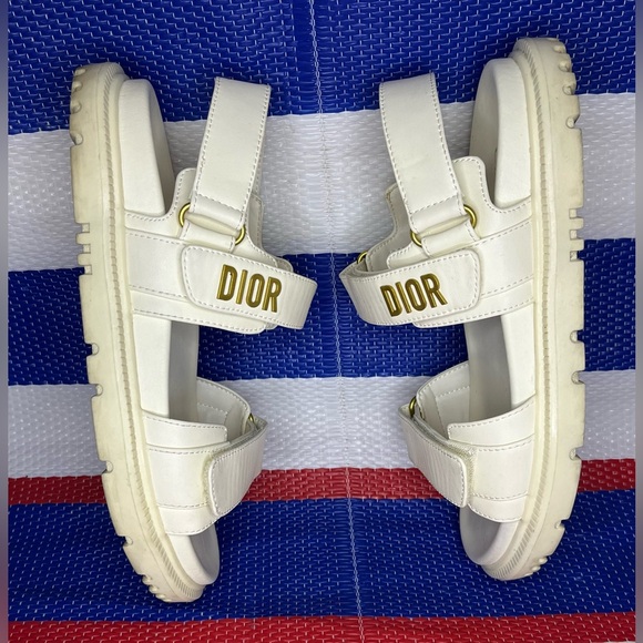 Authentic - Christian Dior DiorAct Sandals - Lambskin - Women’s Gold Shoes EU 41 - Picture 4 of 15